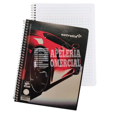 CUADERNO ESTRELLA ESPIRAL F/FRANCESA 100 HOJAS C-7MM